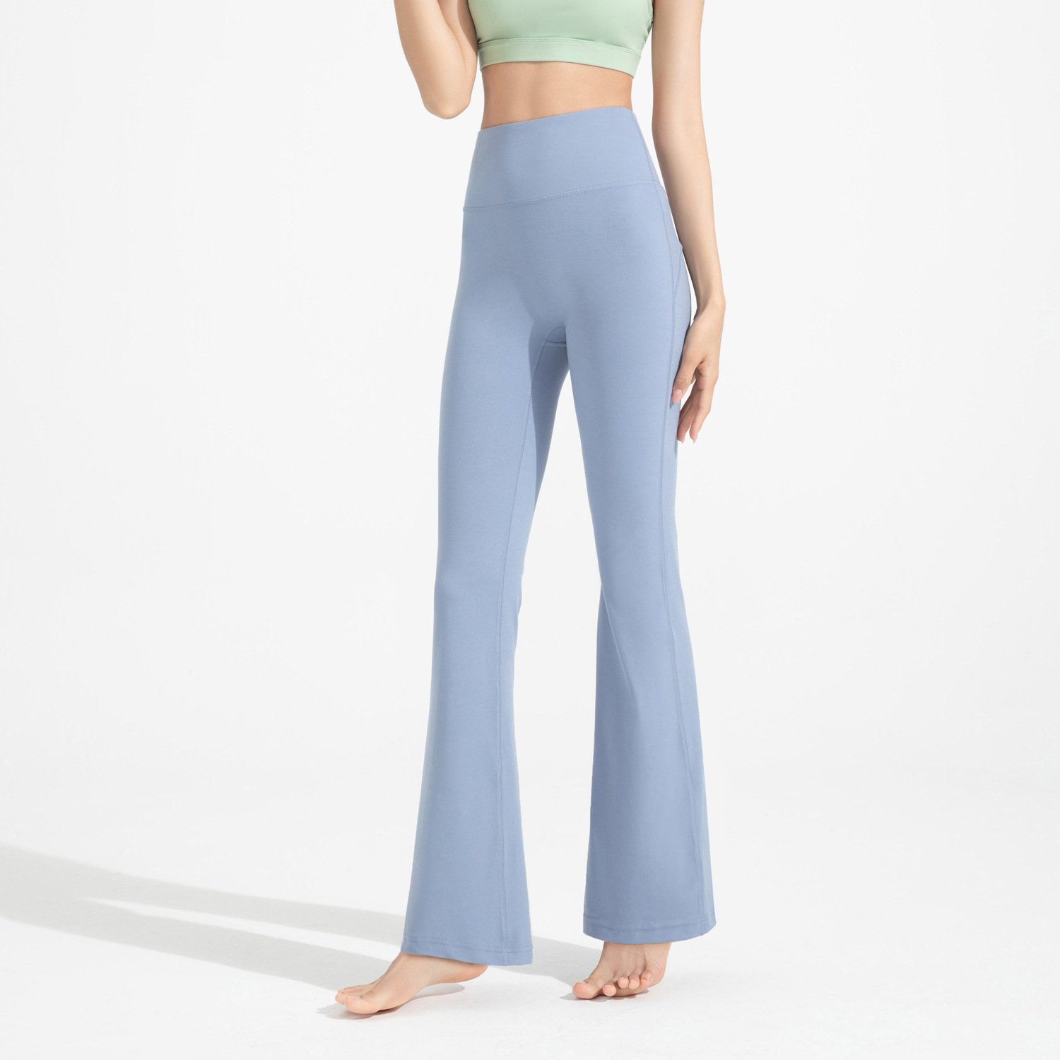 Women's High Waist Hip Lifting Antibacterial Lycra Yoga Flared Pants Sports Fitness Trousers - Image 2